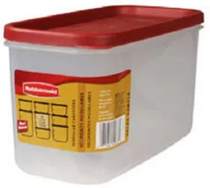 Rubbermaid 2168229 Racer Red 10 Cup Dry Food Plastic Storage Containers - Quantity of 6