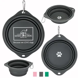 Steel Grey Travel Dog Bowl