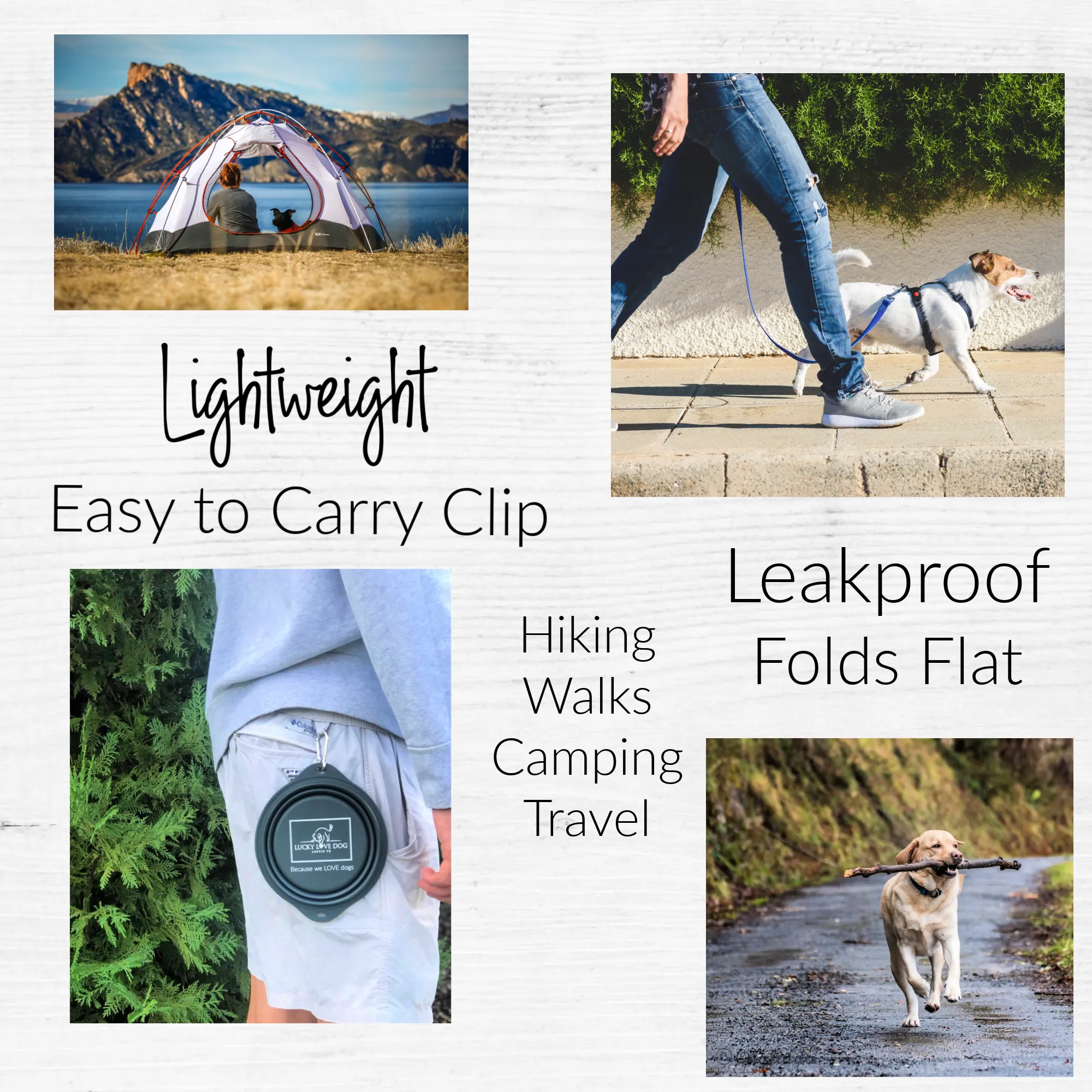 Steel Grey Travel Dog Bowl