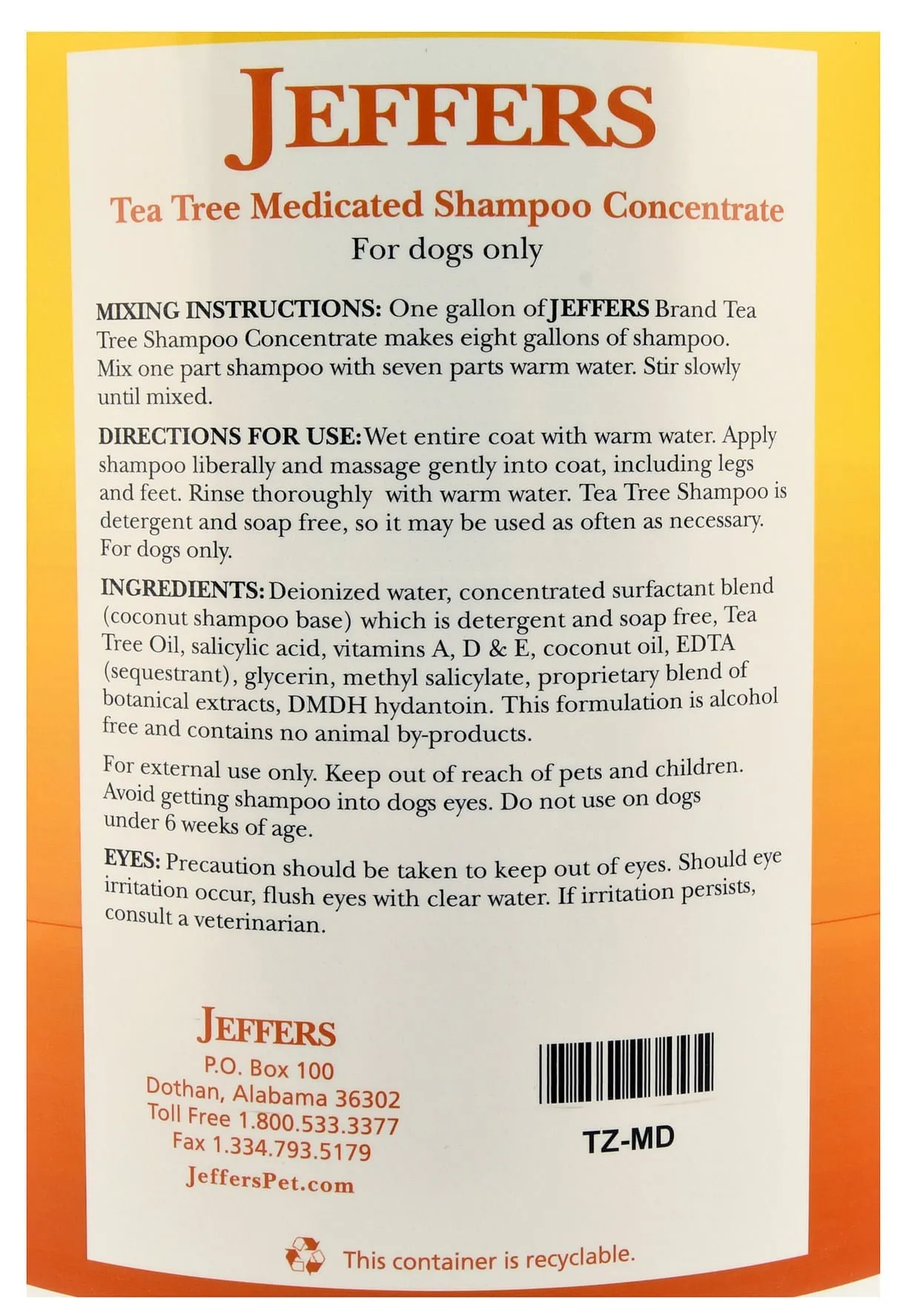 Tea Tree Medicated Shampoo for Dogs