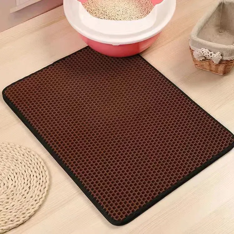 Washable Cat Litter Mat With Gift Double Layer Waterproof Pet Litter Box Mat Non-slip Sand Cat Pad Bed Mat Clean Pad Products