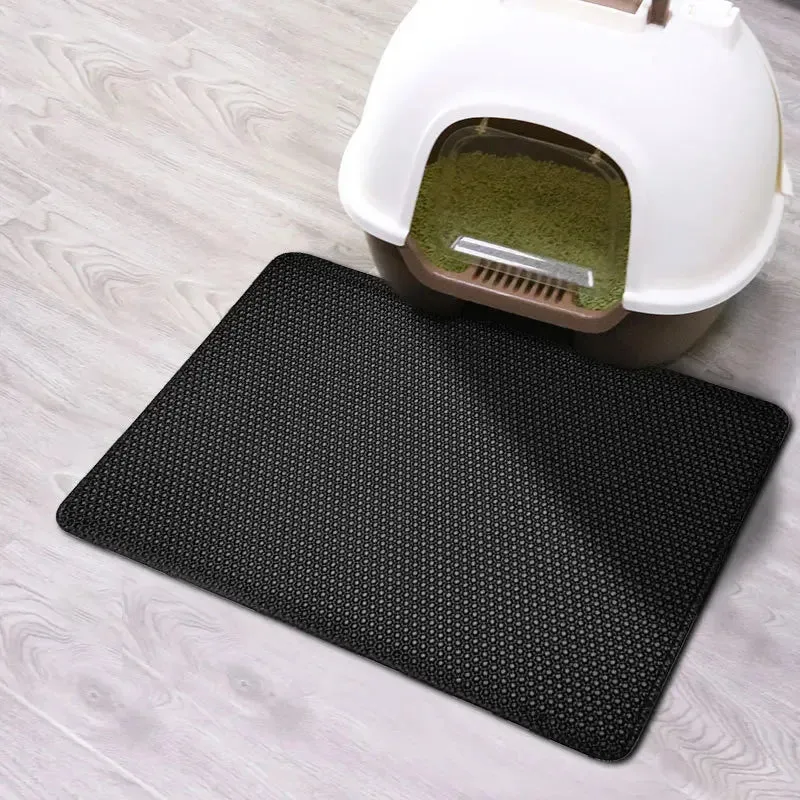 Washable Cat Litter Mat With Gift Double Layer Waterproof Pet Litter Box Mat Non-slip Sand Cat Pad Bed Mat Clean Pad Products