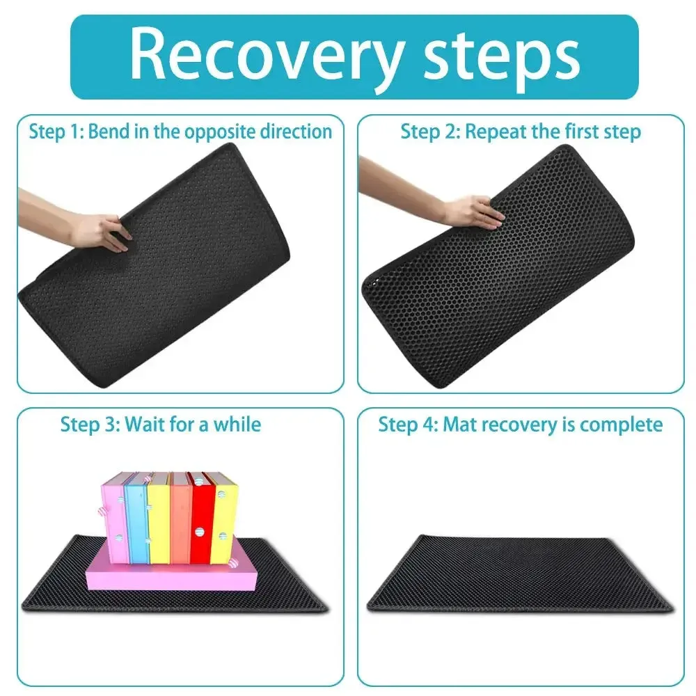 Washable Cat Litter Mat With Gift Double Layer Waterproof Pet Litter Box Mat Non-slip Sand Cat Pad Bed Mat Clean Pad Products