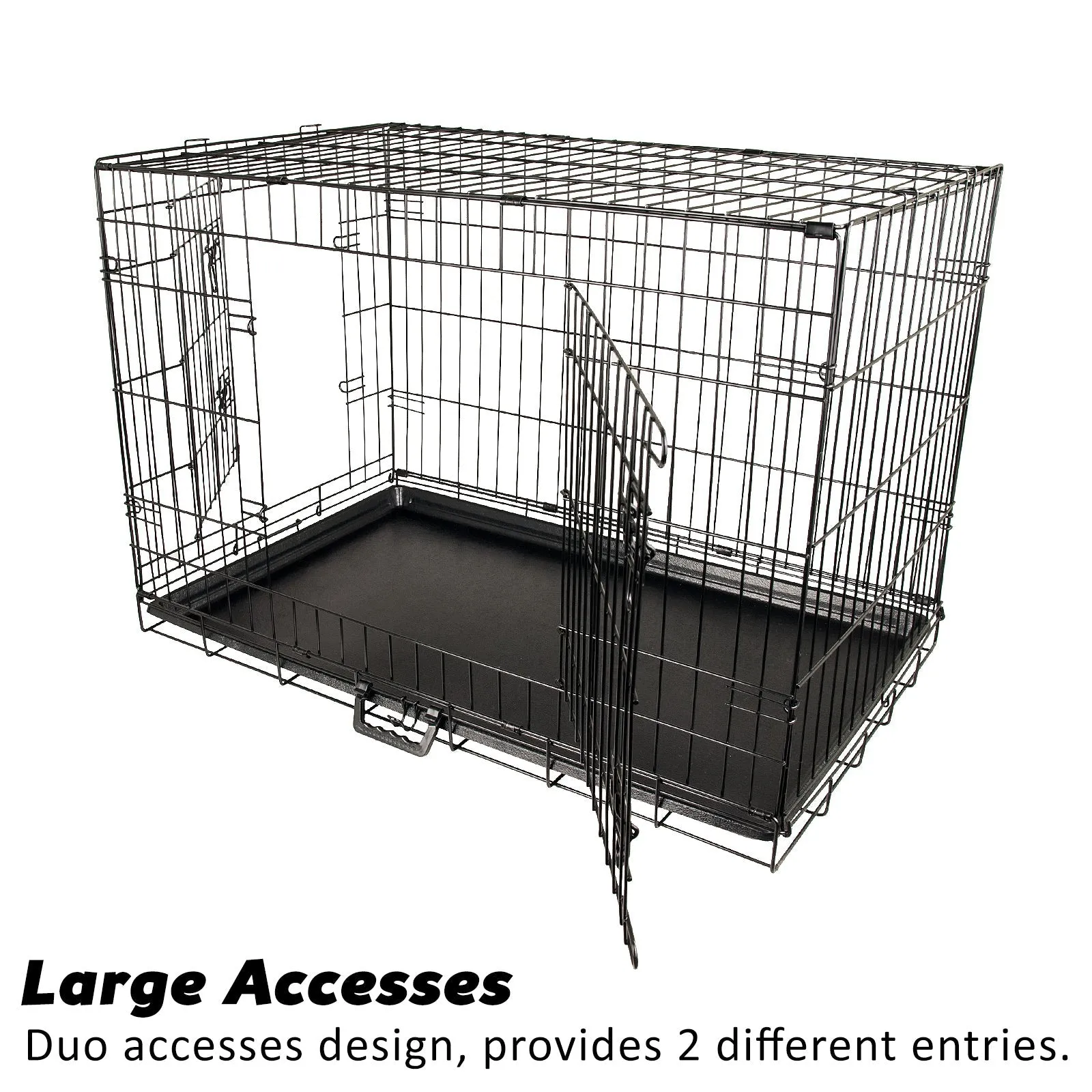Wire Dog Cage Crate 42in with Tray   Cushion Mat   Pink Cover Combo