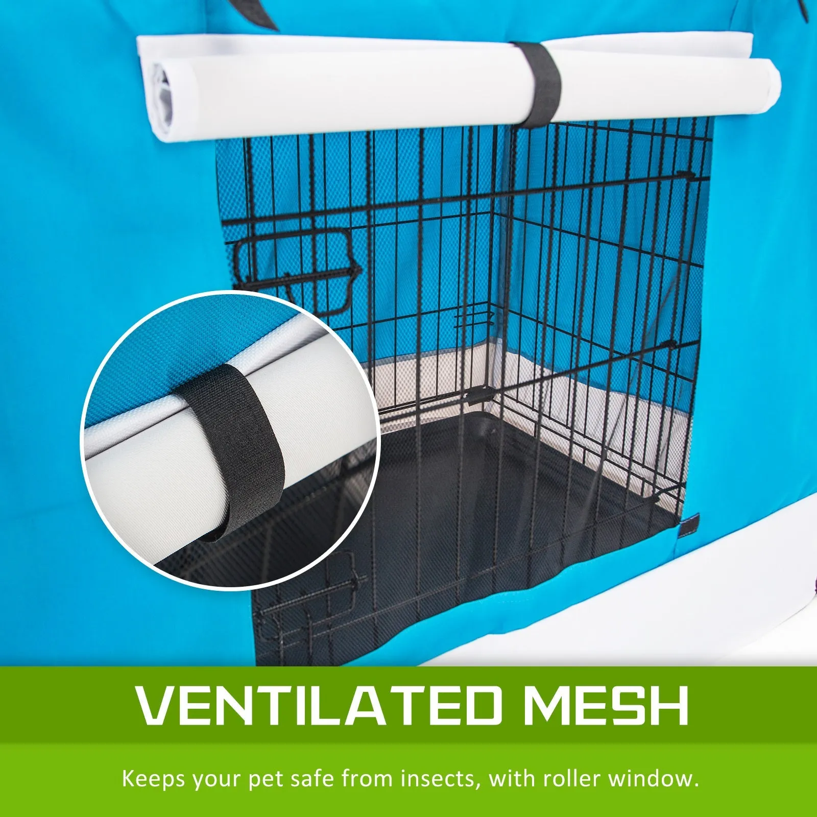 Wire Dog Cage Crate Cover Enclosure 24in - Blue