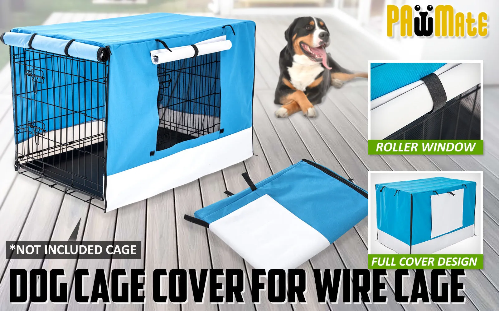 Wire Dog Cage Crate Cover Enclosure 24in - Blue
