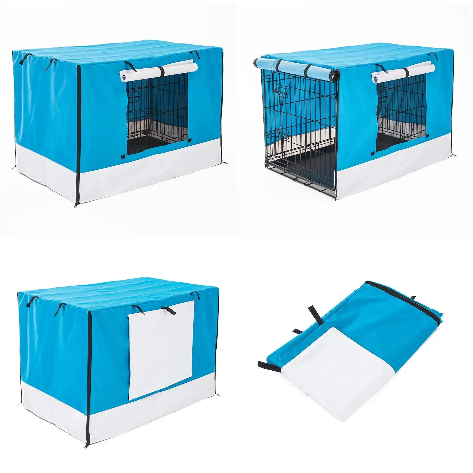 Wire Dog Cage Crate Cover Enclosure 24in - Blue